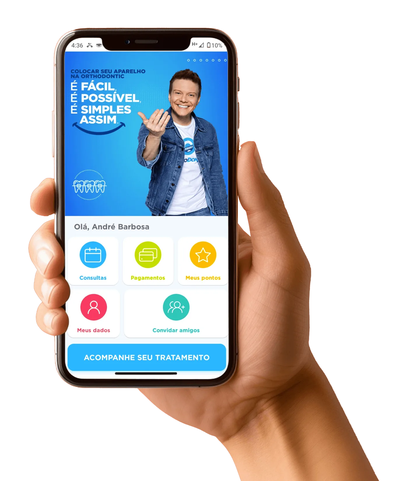 Aplicativo OrthoDontic no celular
